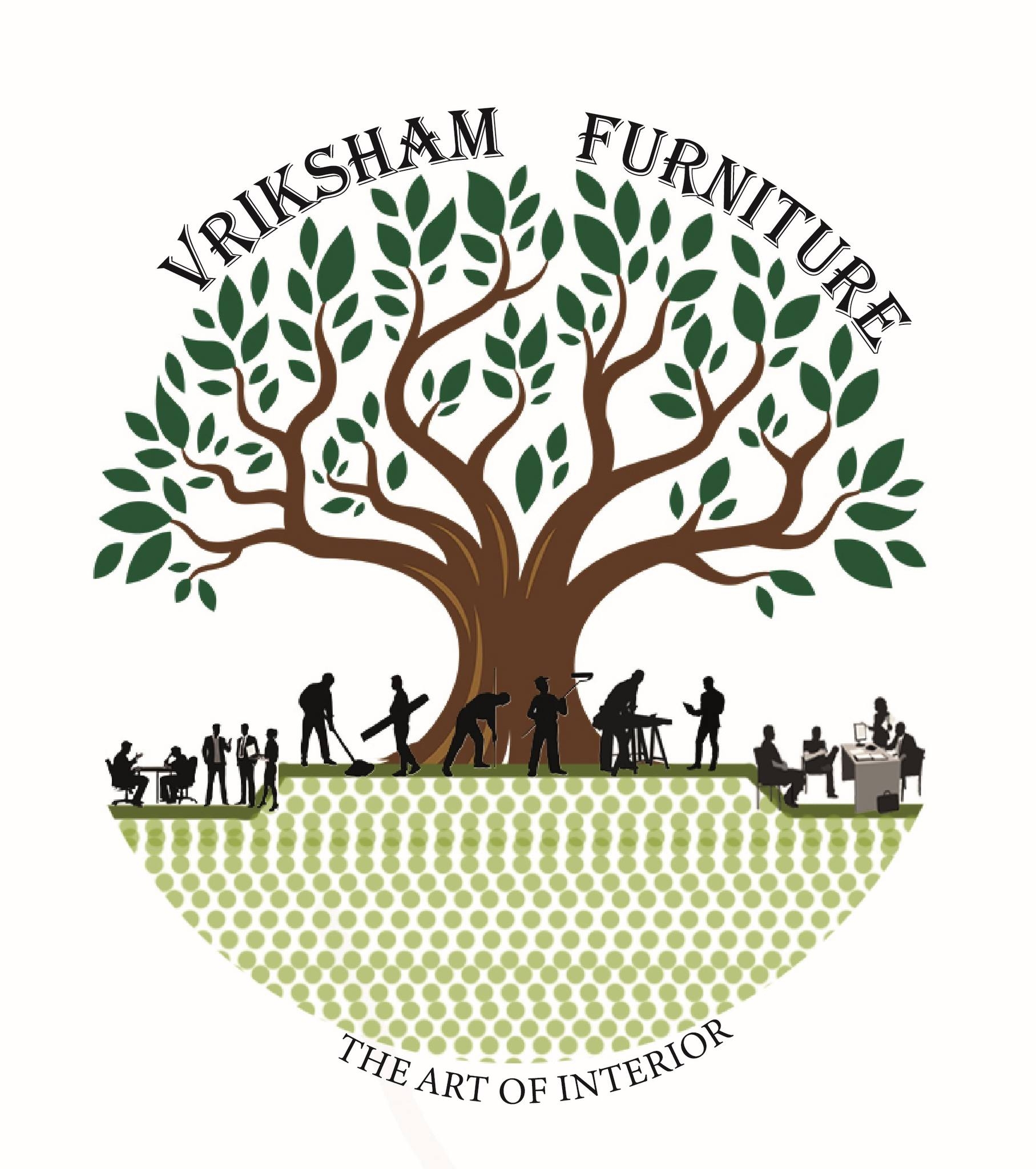 “Logo of Vriksham Furniture with tree icon”